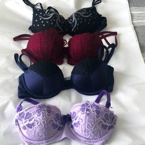 Bundle/lot of 4 Push Up Bras-32A, Adore Me, Aerie, Victoria’s Secret PINK